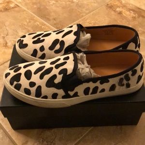 J Crew Sheared Calf Hair Sneakers